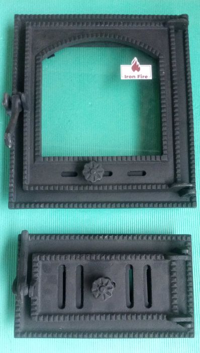 Дверцята пічні зі склом піддувало, для печі, каміна, барбекю комплексу