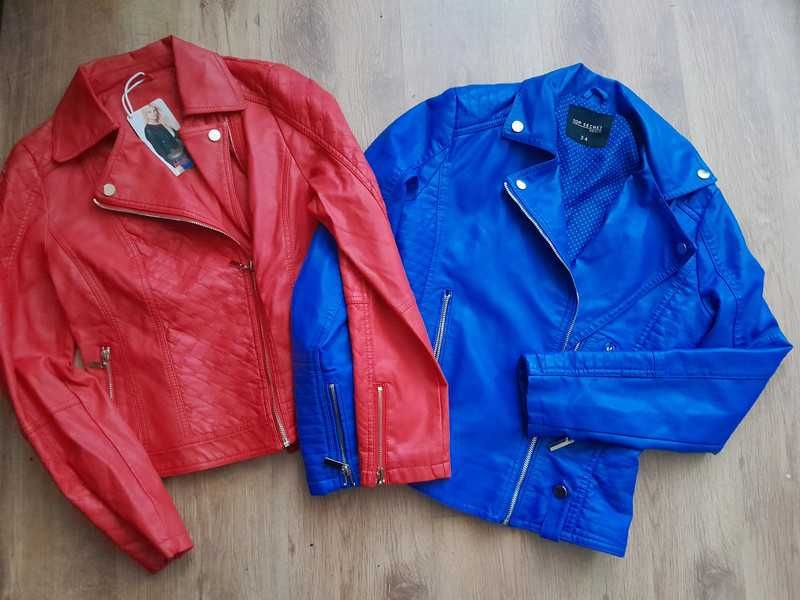 dwie ramaneski czerwona i kabaltowa eko skóra