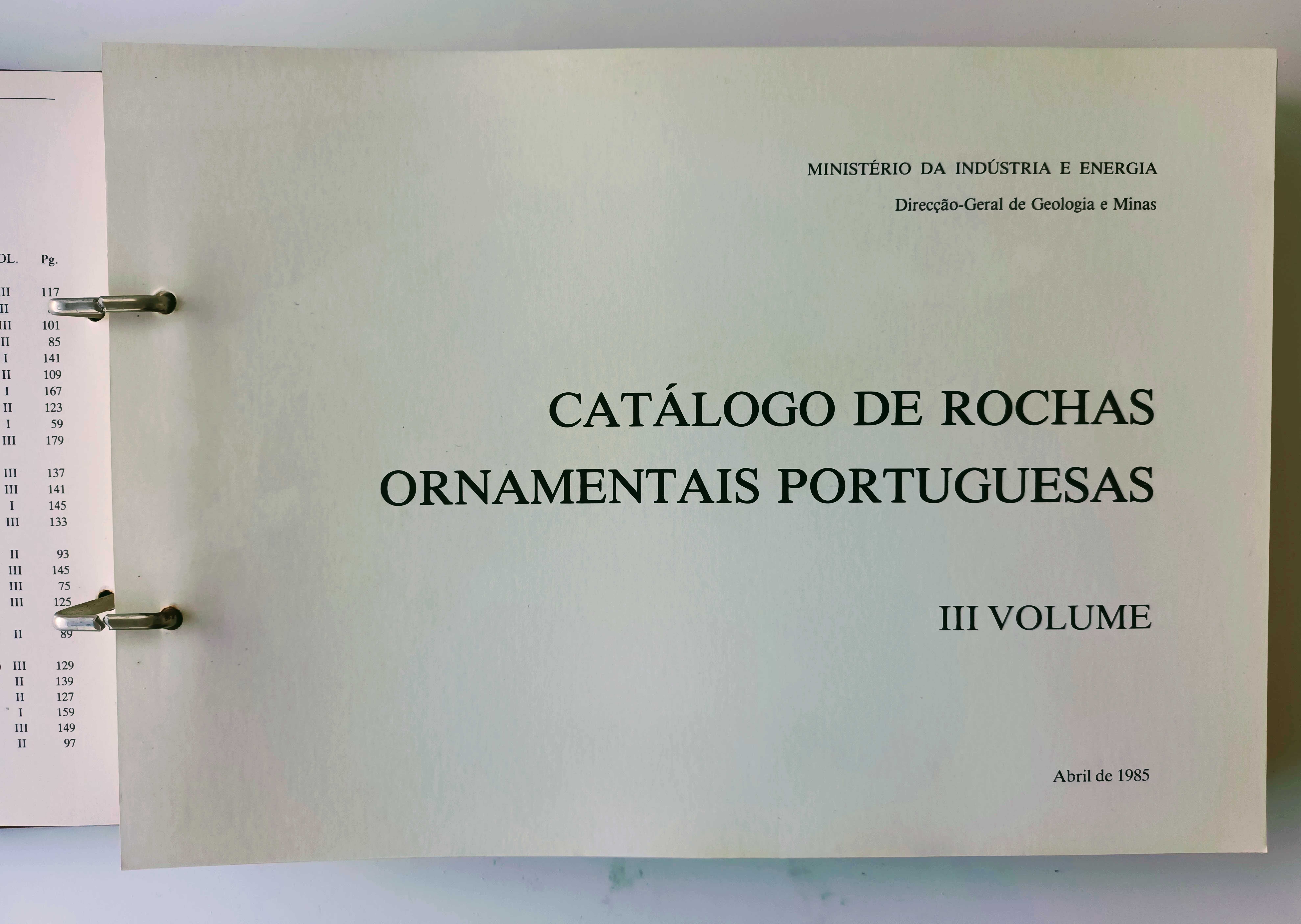 RARO - Rochas Ornamentais Portuguesas - CATÁLOGO -Volumes l - ll e lll