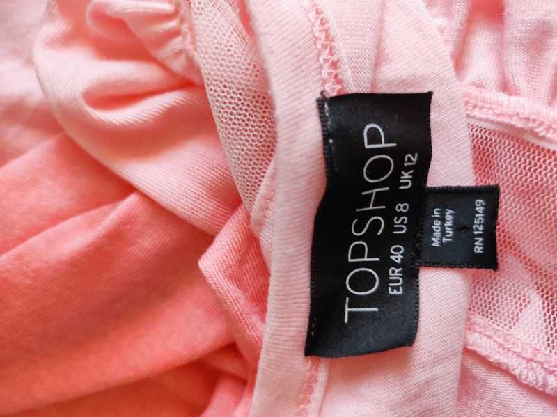 TopShop r 40 morelowo-różowa sukienka na lato z wiskozą