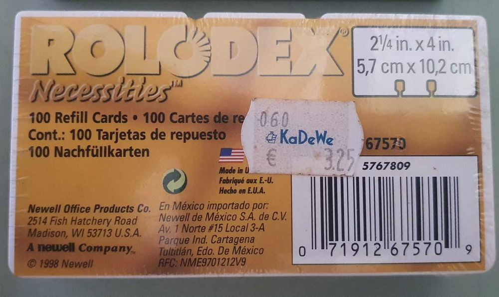 Rolodex arquivador de cartões de visita rotativo