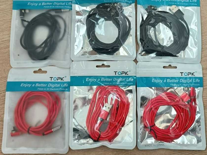 Магнитный кабель, провод зарядки Topk, micro-usb, 2метра