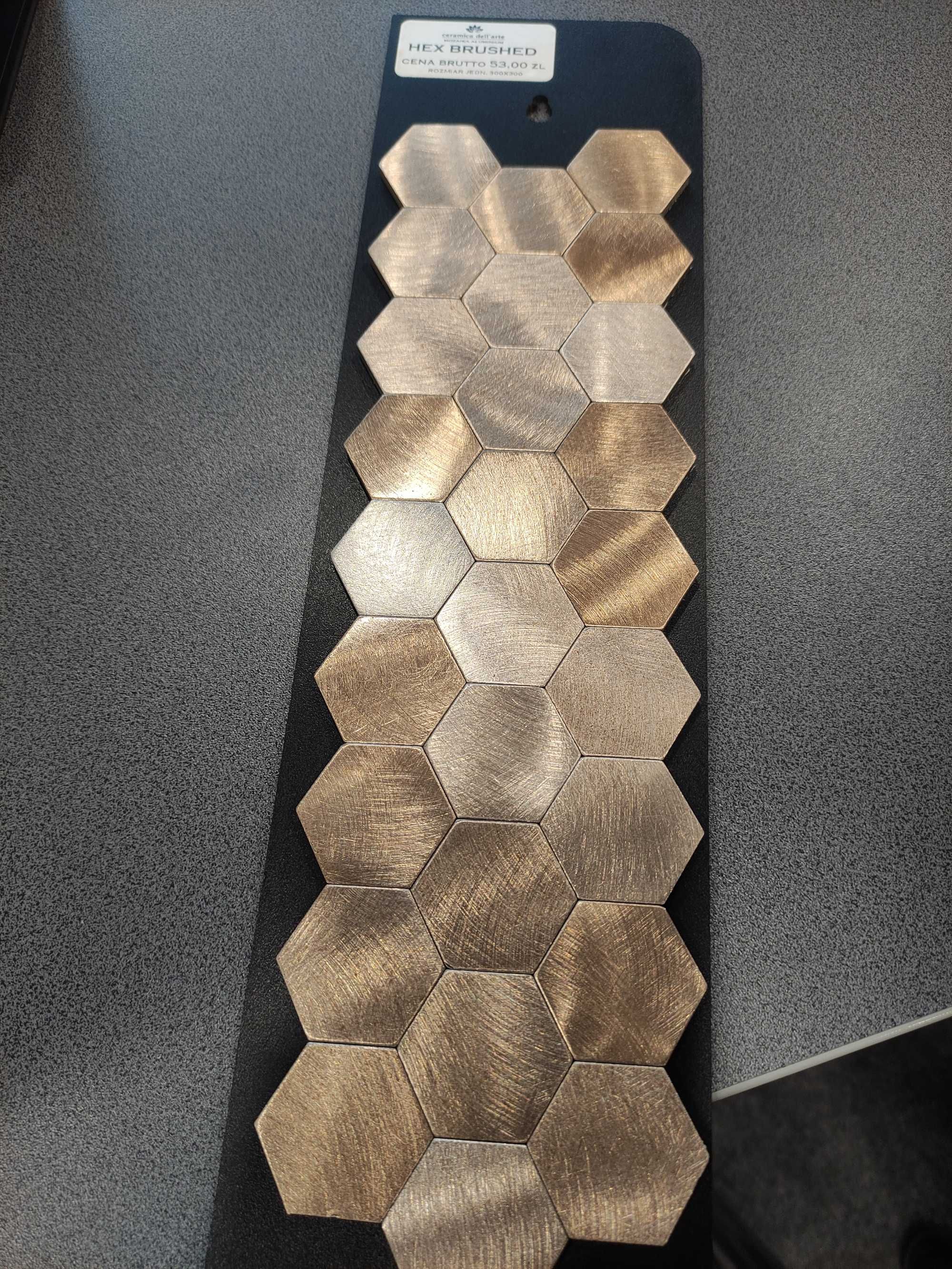 Mozaika miedziana heksagonalna Dell Arte Hex Brushed 30x30