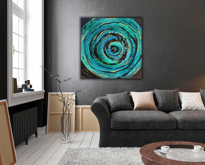 Obraz ręcznie malowany abstrakcja "Echo Wszechświata"