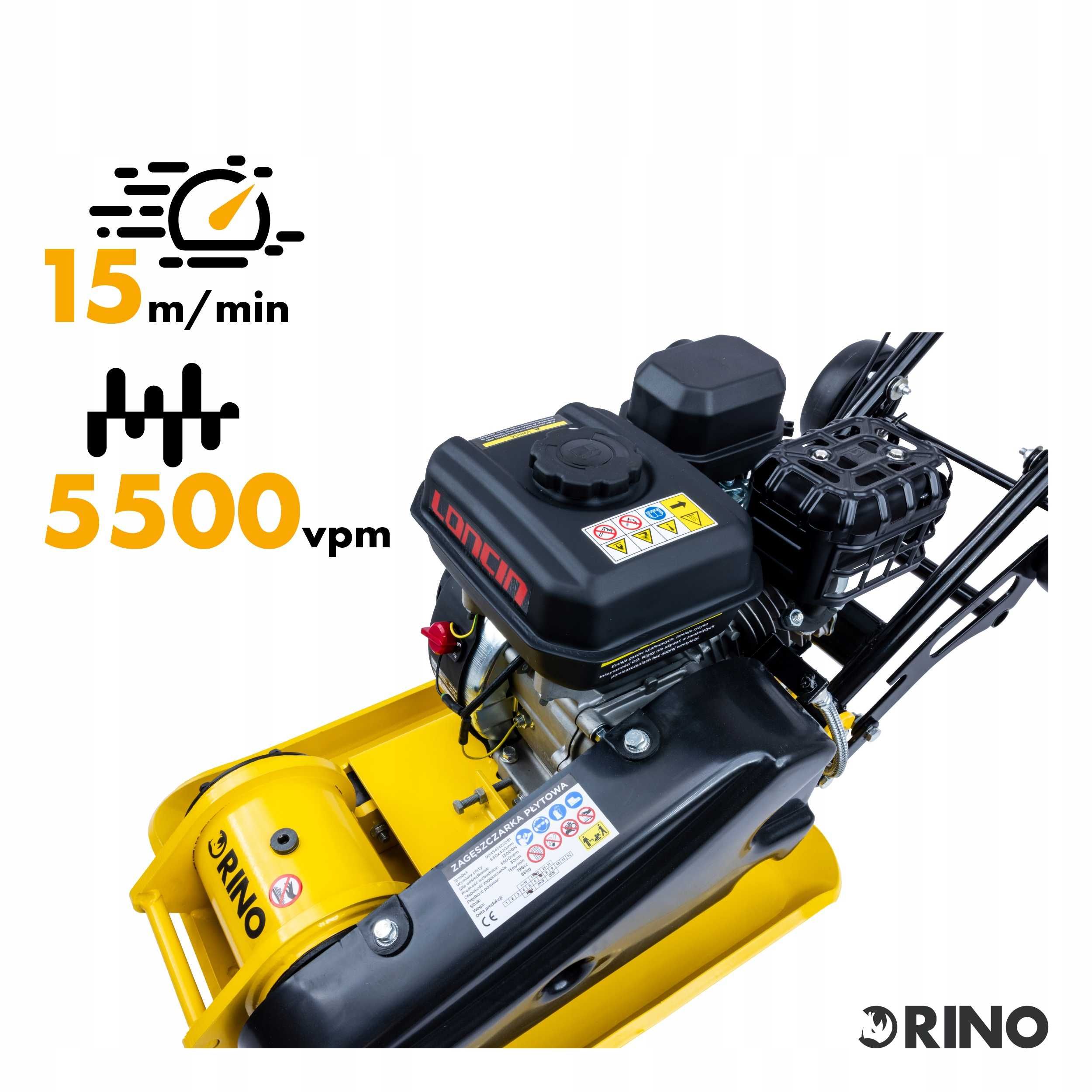 Zagęszczarka jednokierunkowa 86 kg Rino RN-90, 420 mm Loncin elastomer