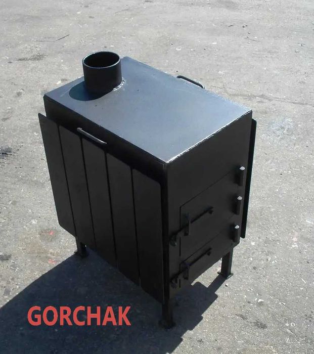 Буржуйка сталева, шириною 320 мм, з ламелями, обігрів до 50 м.кв.