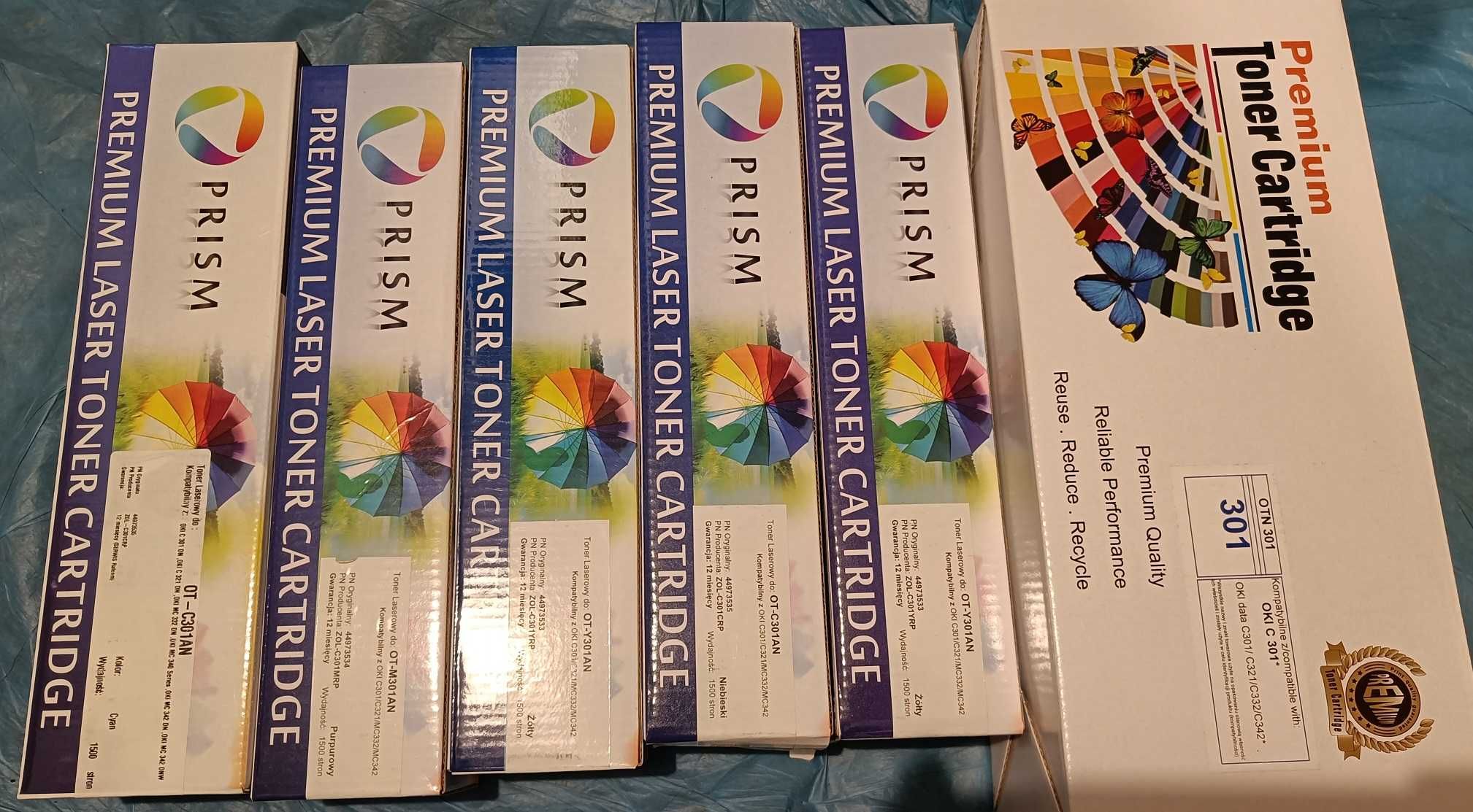 Tonery laserowe OKI 301 kolory zestaw C301DN C321DN MC342DN MC332DN