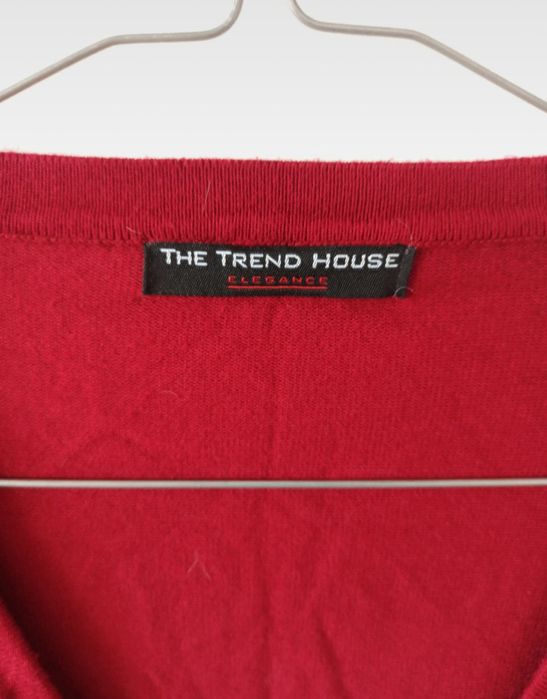The Trend House Elegance Bordowy czerwony Kardigan sweter z Guzikami n