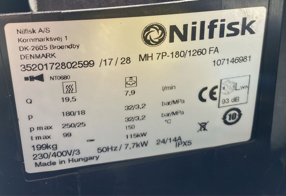 Karcher myjka firmy Nilfisk Neptune 7 MH-7P 2017r. HDS1295