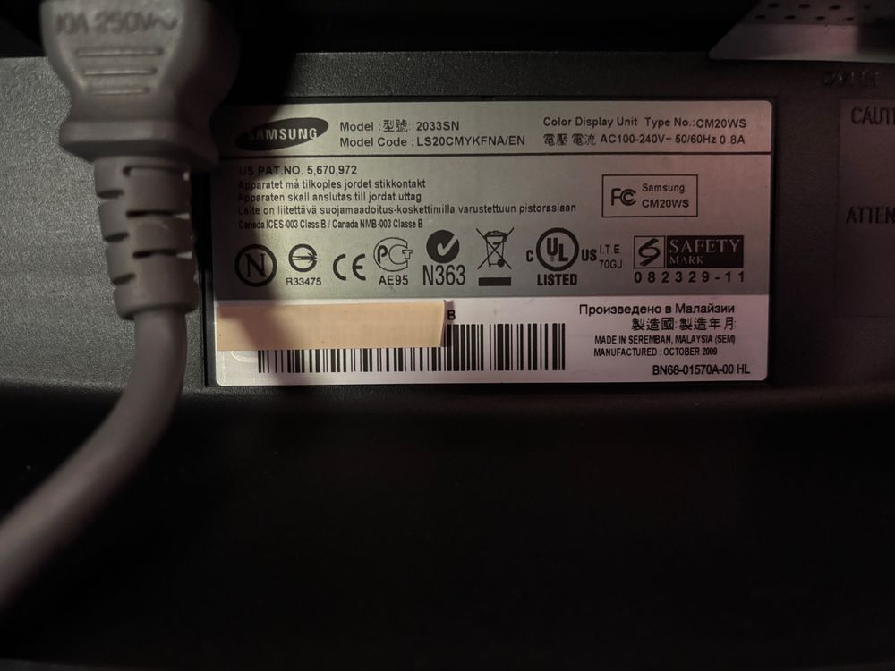 Monitor Samsung 20 cali