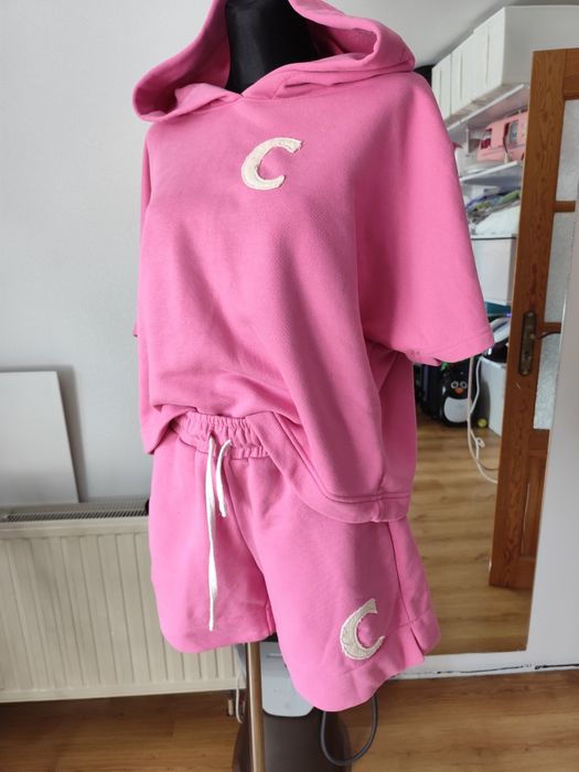 Różowy komplet dresowy szorty cocomore dres