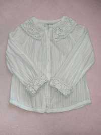 Biała bluzka dla dziewczynki, galowa, elegancka, 98
