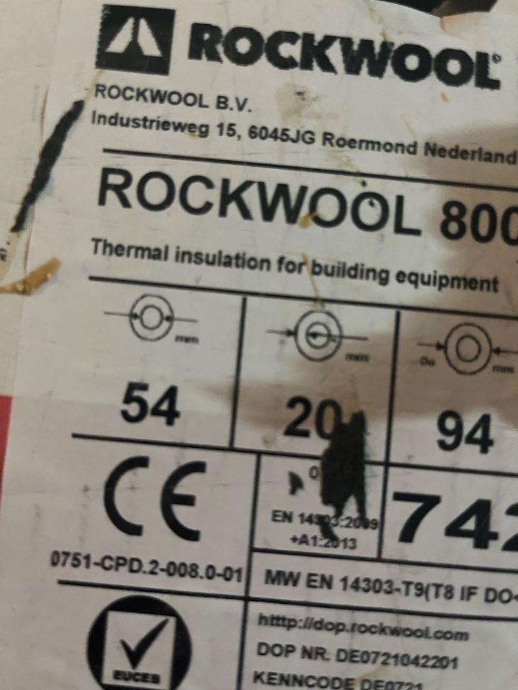 Rockwool 800 Otulina Izolacja na Rury Armaflex 19mm 25mm Pianka
