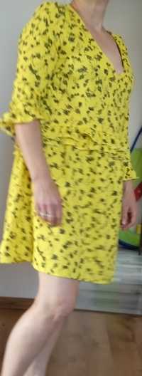 Envii, żółta elegancka sukienka, M
