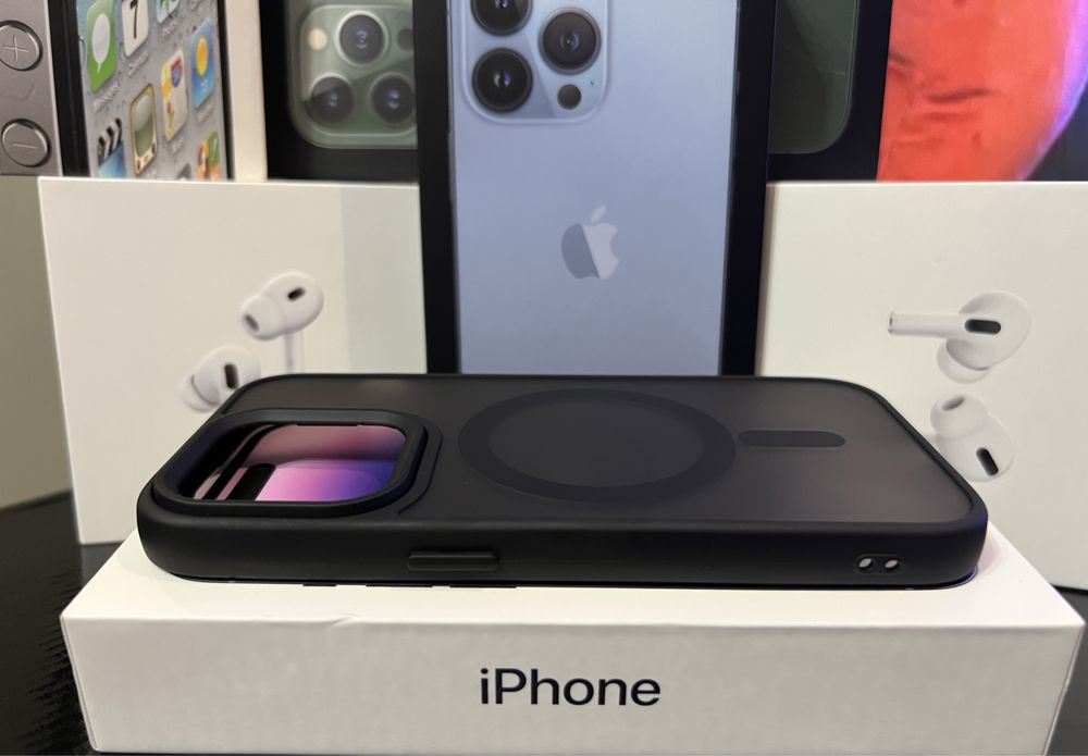 Чехол матовый IPhone 14 pro black MagSafe,14 pro max purple,13 Pro Max