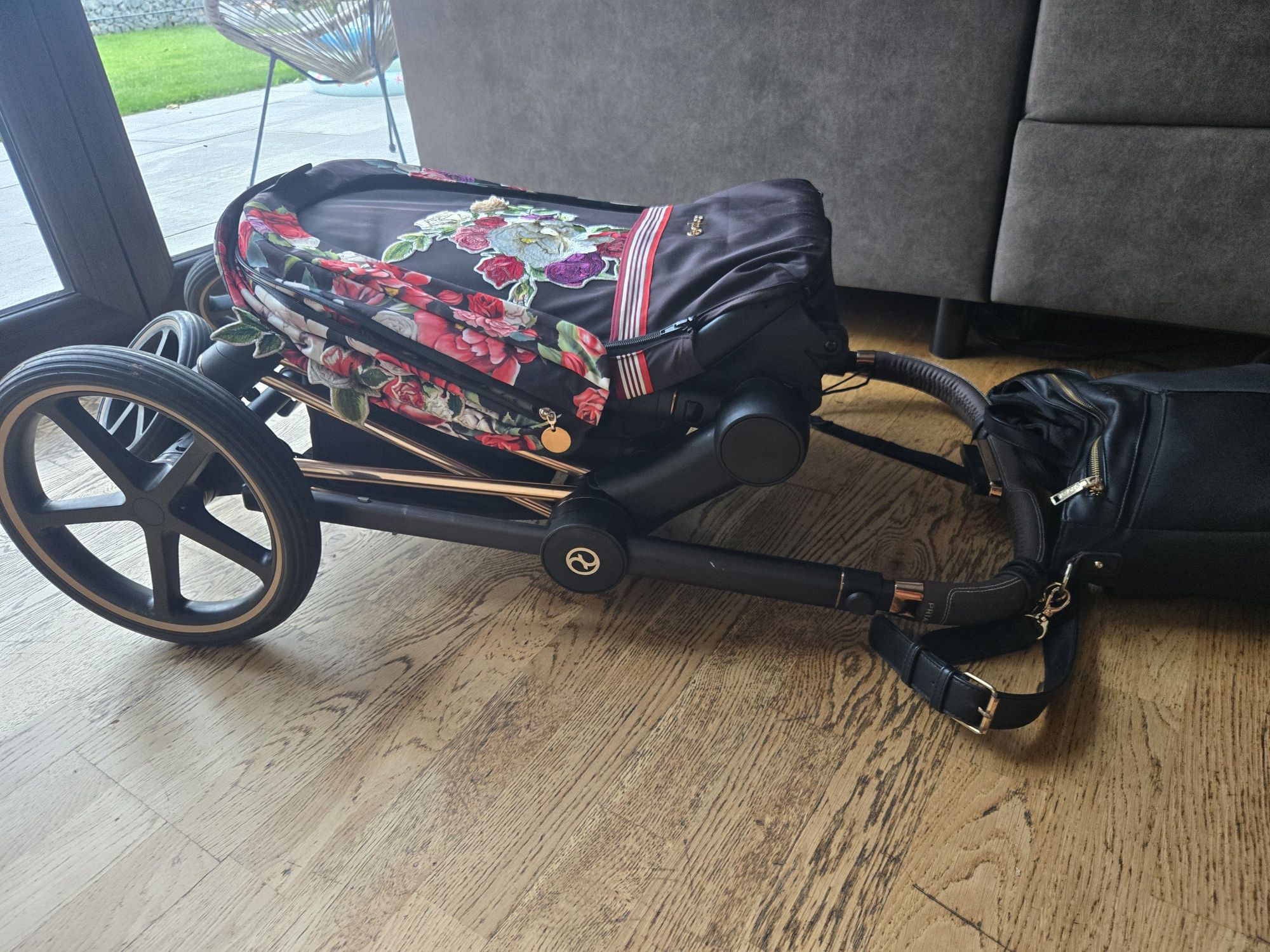Wózek 2w1 spacerówka gondola Cybex priam 2.0 dark blossom