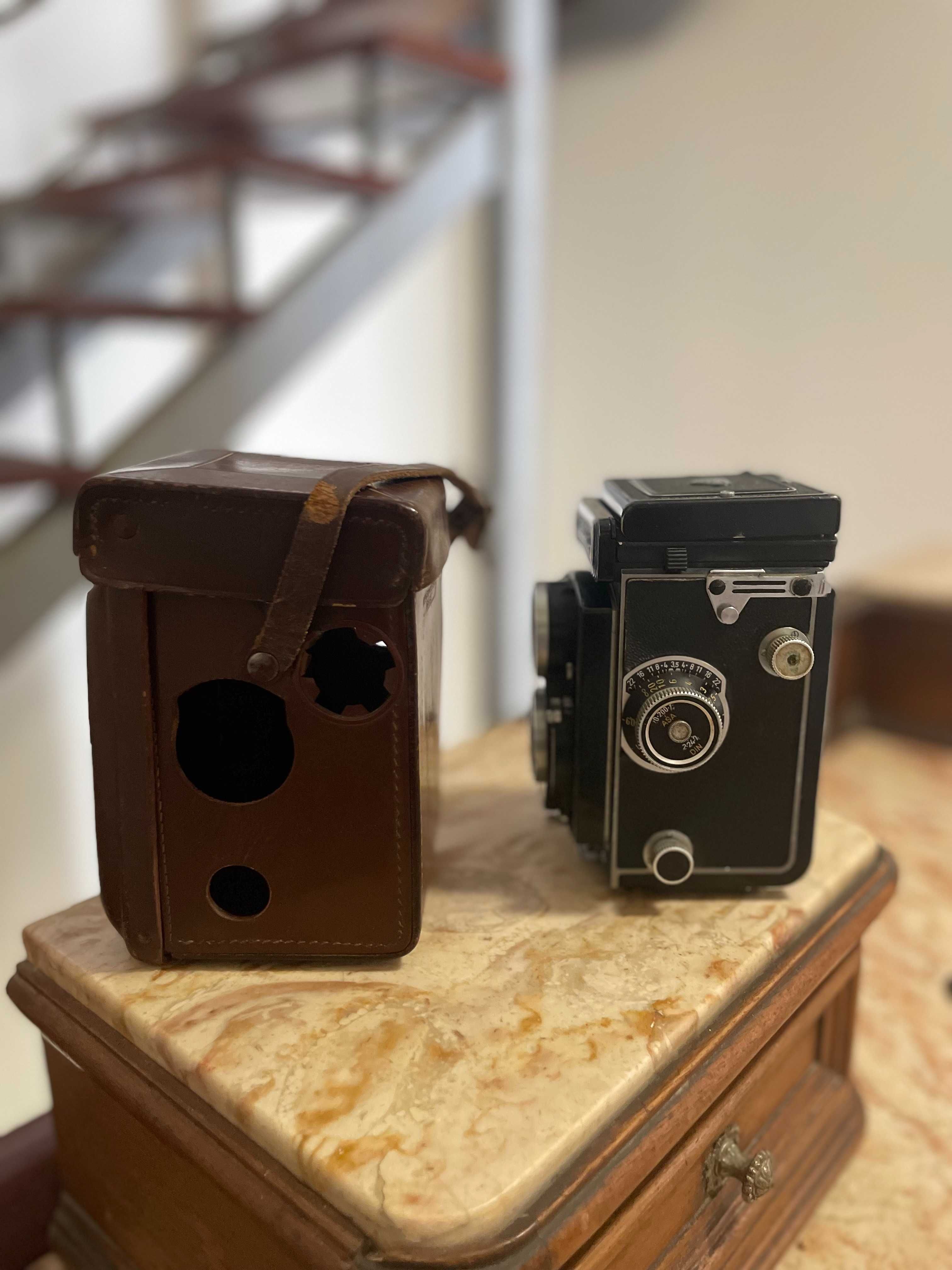 Rolleicord Vb Schneider-Kreuznach Xenar 1: 3.5/75 com Estojo