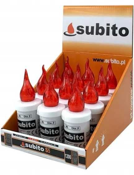 Wkład Elektryczny Znicz Świeczka Led Czerwony / biały kartonik 12szt.