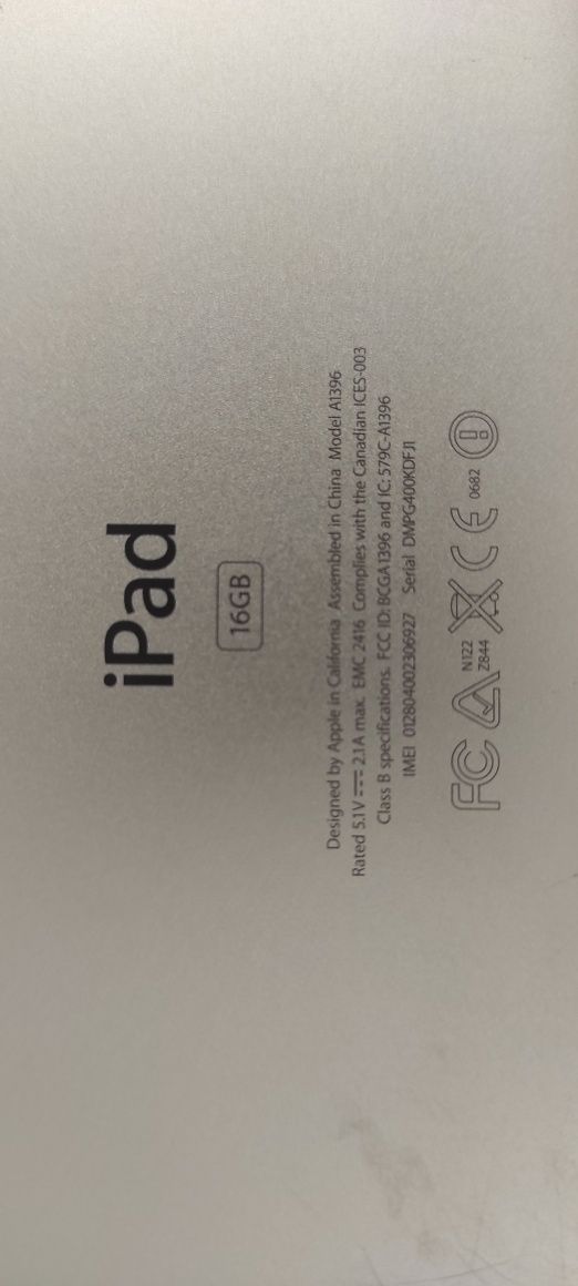 Apple iPad 2 WI-FI 3G a1396