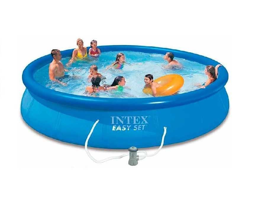 бассейн басейн Intex 4.57 x 4.57 x 0.84 Easy Set з фільтруючим насосом