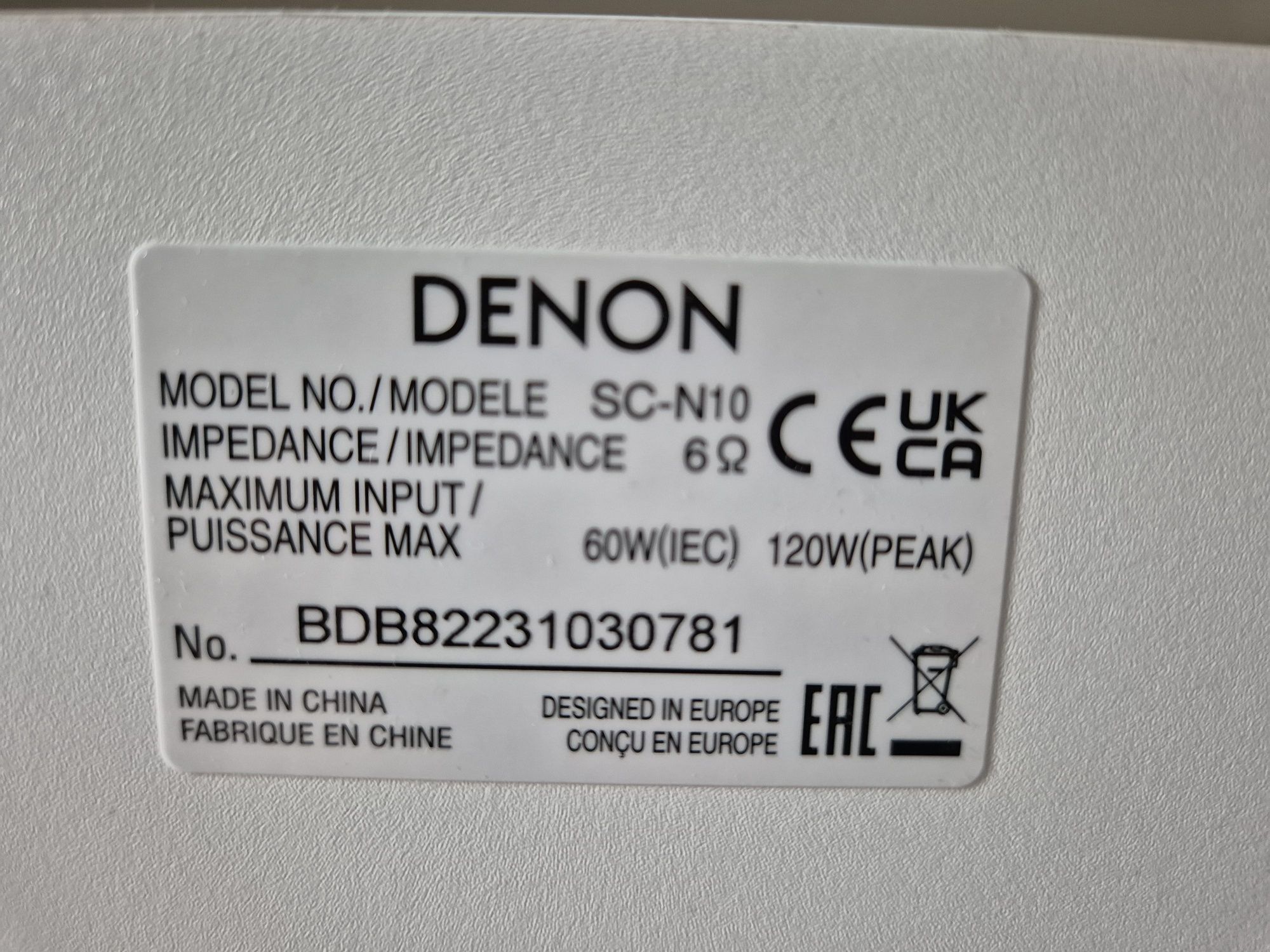 GŁOŚNIKI Denon SC-N10 -białe