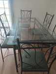 Mesa vidro com 6 cadeiras