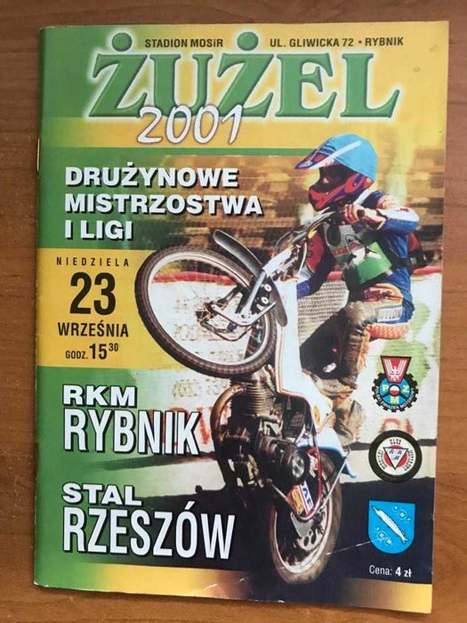 Program żużlowy DMP I Ligi RKM Rybnik - Stal Rzeszów [Rybnik, 2001r.]