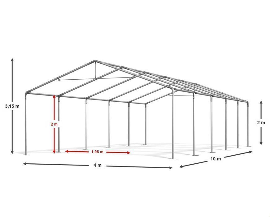 Namiot do Ogrodu 4x10x2m Namiot Imprezowy Namiot ogrodowy DAS