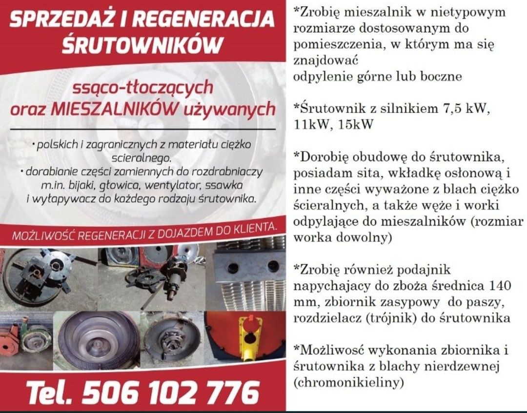 Śrutownik- rozdrabniacz naprawa