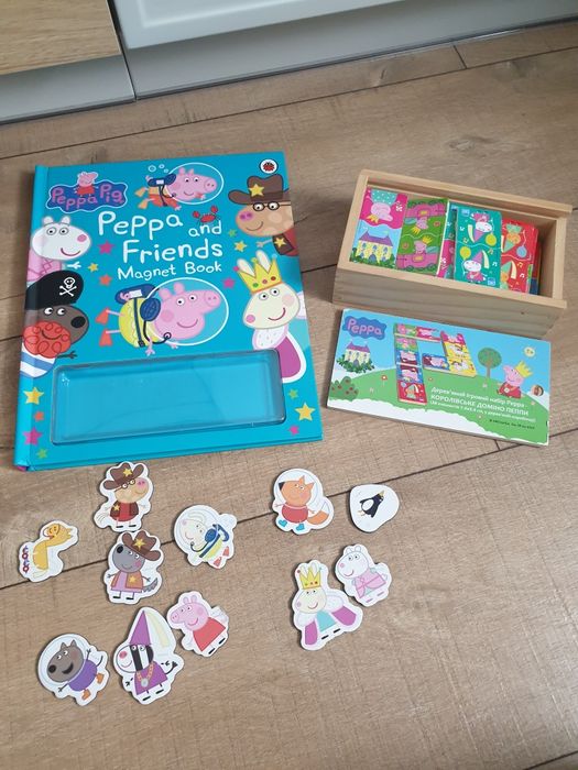 Książka z magnesami Świnka Peppa i domino Peppa Pig