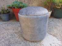 Puff redondo cinza