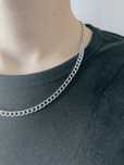Chain Łańcuch łańcuszek naszyjnik unisex srebrny pancerka 50 cm nowy