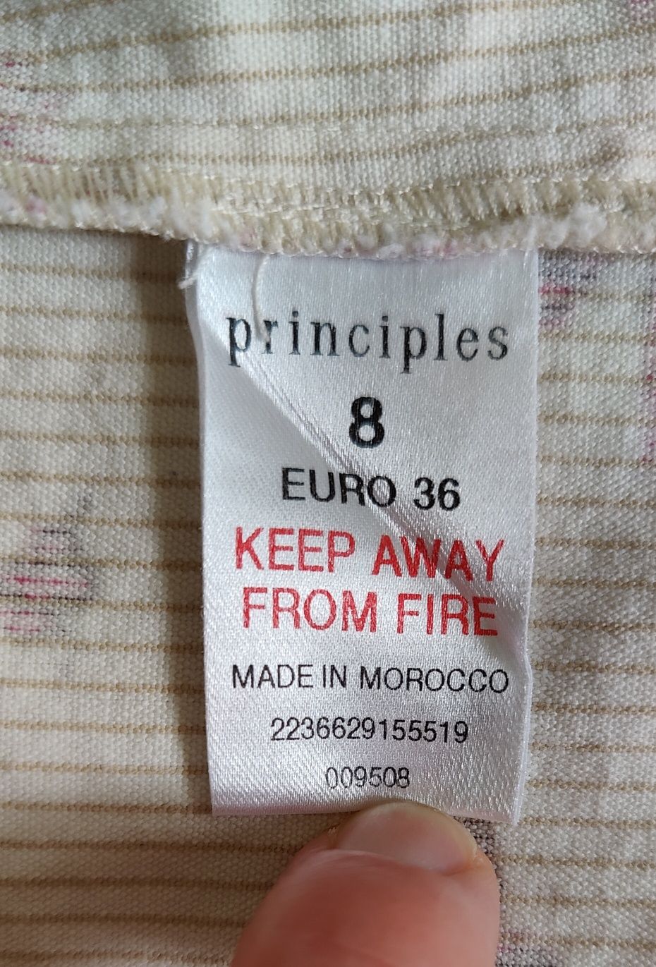 Żakiet, marynarka damska; 36/8/S; Principles; ecru/kremowy w kwiaty