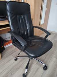 Fotel, krzesło biurowe - ekoskóra czarny JYSK