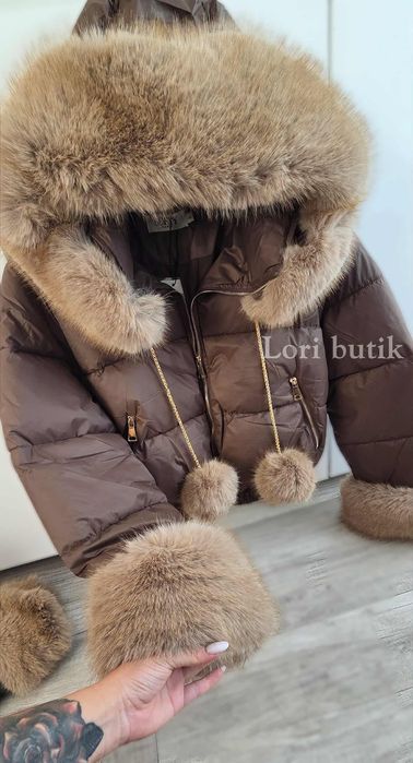 Hit nowosc bomberka kurtka zimowa lis jenot obszycie puszek softy