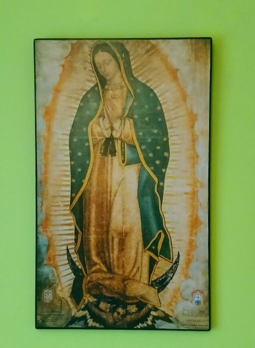 Ikona na drewnie Matka Boża z Guadelupe , wym 36cm x 59cm x 2cm