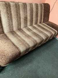 sofa/kanapa 3-4 os , rozkladana z pojemnikiem na posciel, kolor: braz