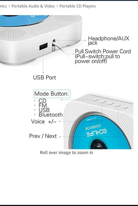 Głośnik bluetooth aux radio cd player usb pilot nowe