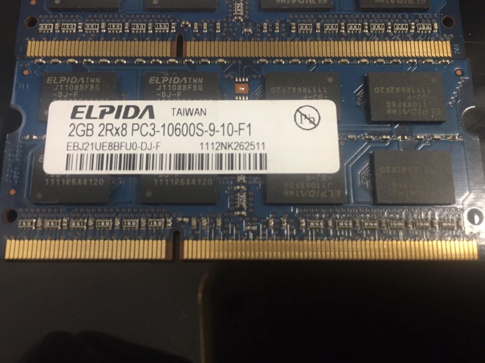 Memórias RAM 2 e 4Gb - Crucial / Elpida / Hynix