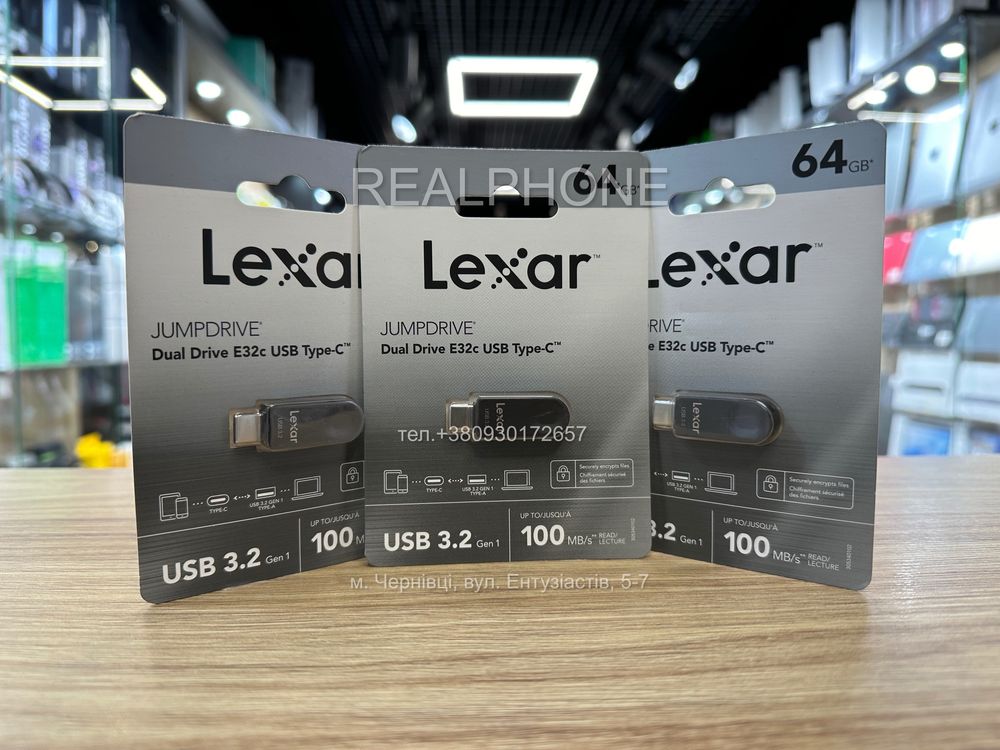 Флешка Lexar JumpDrive e32c 64GB USB Type-C
