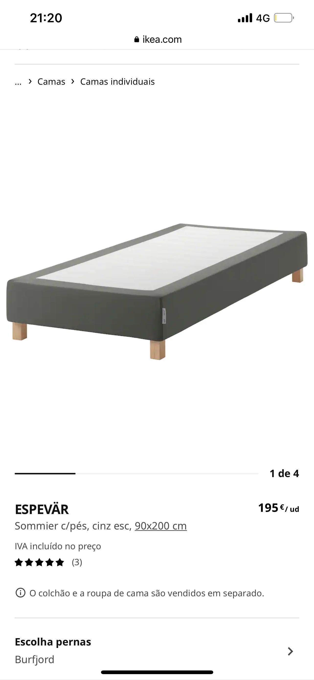 Ikea-cama com colchão