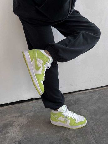 Кроссовки Nike Air Jordan 1 Green/snake | Мужские/Женские r1