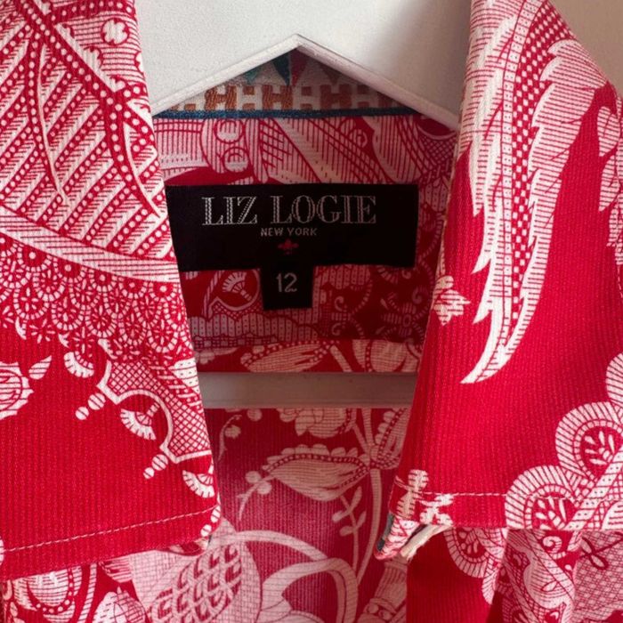 Liz Logie New York French Flip Cuff Blouse Top Shirt Size 12