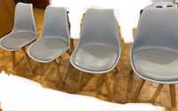 Conjunto de 4 cadeiras modernas cinza com almofada