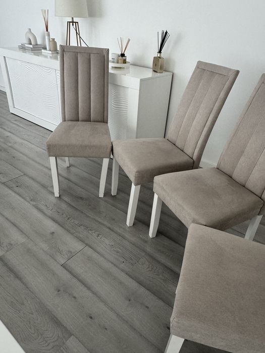 Conjunto 4 cadeiras de tecido bege