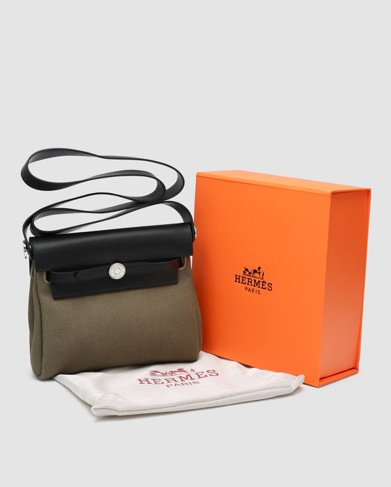 Жіноча сумка Hermes Herbag Zip 20 Bag Black/Green