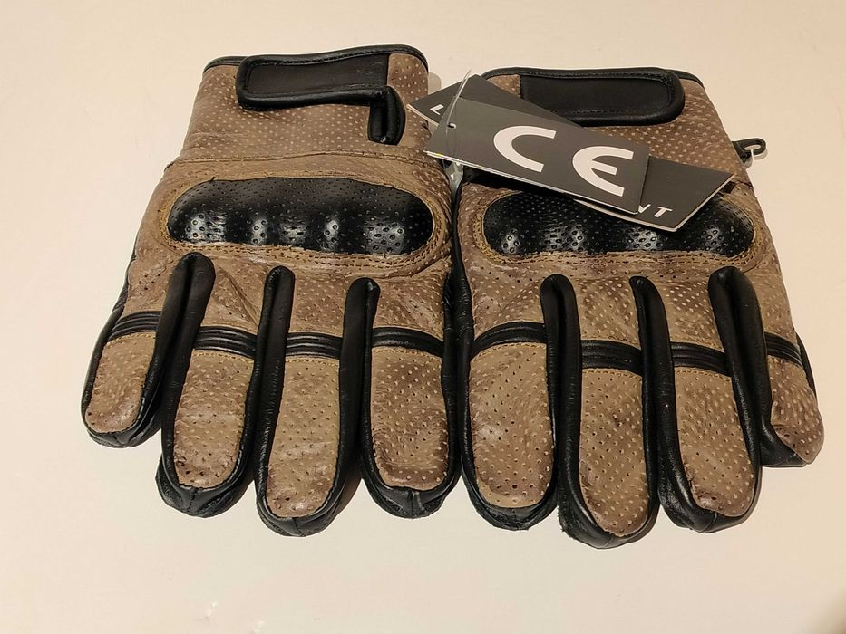 Luvas motard pele e tecido novas