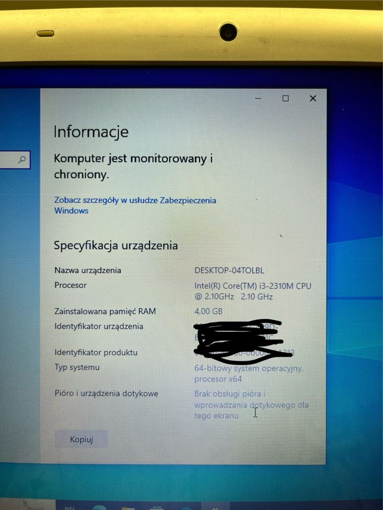 Laptop Samsung, core i3