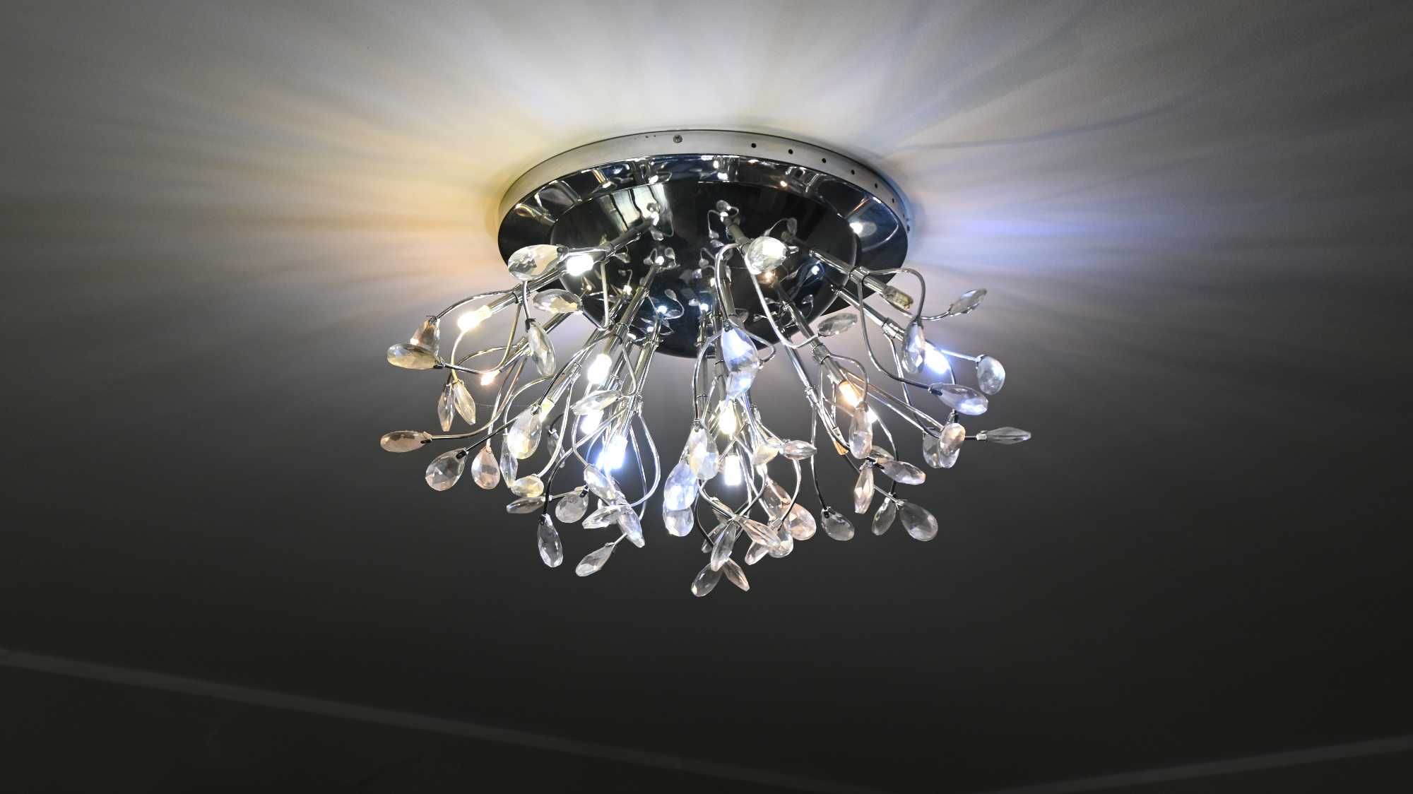 Lampa,  plafon sufitowy z kryształkami 25 zarówek Led