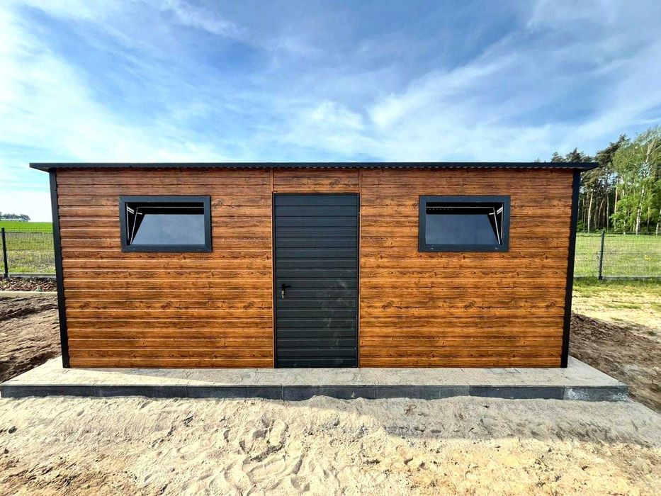 Garaż Blaszany 6×3 Drewnopodobny